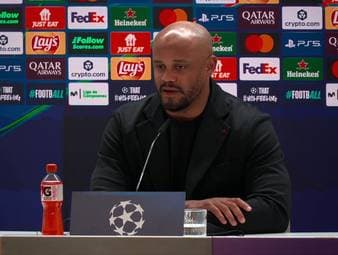 Vincent Kompany spricht auf der Pressekonferenz über einen möglichen Einsatz von Harry Kane gegen Real Madrid.
