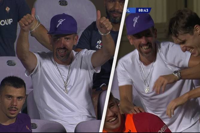 Chiesa feiert Dreierpack mit Ribéry auf der Tribüne