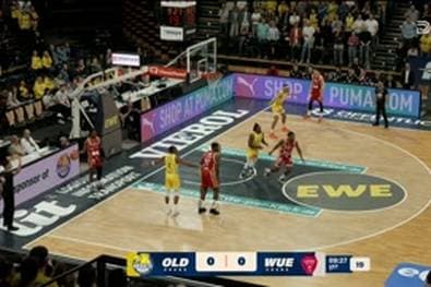 Spiel Highlights zu EWE Baskets Oldenburg - Fitness First Würzburg Baskets