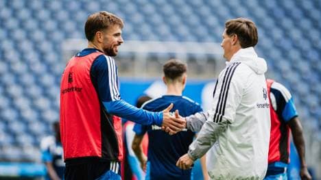 Polzin (r.) und Vuskovic beim Training am Dienstag