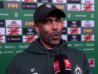 Daniel Thioune verliert mit seinen Bremern bei seinem Debüt vor heimischer Kulisse ohne eigenes Tor. Der Neu-Coach ist dennoch stolz auf seine Mannschaft. 