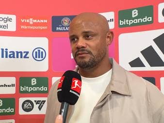 Bayern startet mit einem deutlichen 5:1 gegen den VfB Stuttgart in die Bundesliga. Auf die Frage nach dem Abstand zur Konkurrenz erinnert Vincent Kompany daran, dass Stuttgart den von Thomas Tuchel trainierten FC Bayern vor nicht allzu langer Zeit in die Knie zwang.