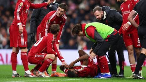 Alexander Isak wird auf dem Rasen behandelt