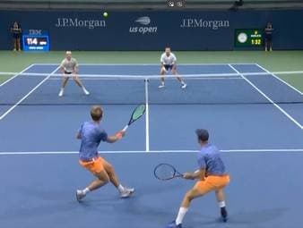 Ein Deutsches Doppel unter den letzten Acht: Kevin Krawietz und Tim Pütz ziehen gegen Julian Cash und Lloyd Glasspool ins Viertelfinale der US Open 2026 ein.