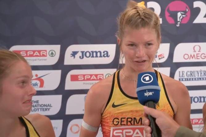 Nach dem Lauf kommt es zum hochemotionalen Interview