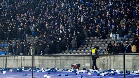 Viele Hertha-Anhänger verließen die Ostkurve 