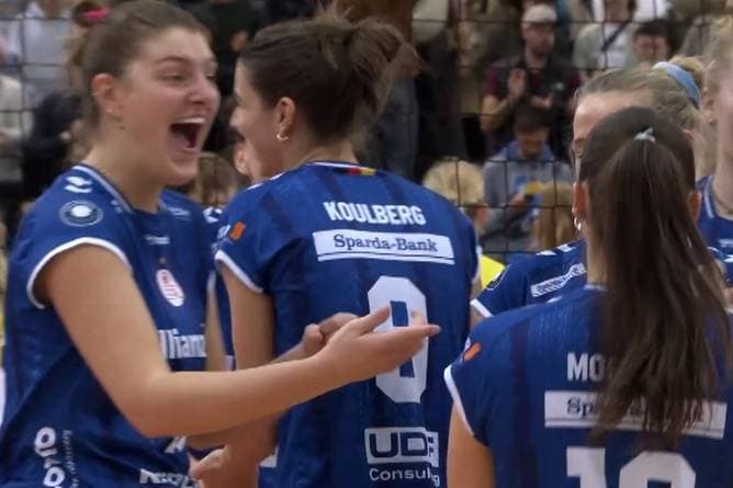 So lief das Gigantinnenduell im Volleyball