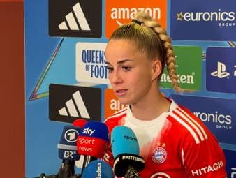 Mit einem 1:1 ringen die Frauen des FC Bayern dem großen FC Barcelona ein gutes Hinspielergebnis ab. Von Angst vor dem Rückspiel ist bei den Verantwortlichen aber keine Spur.