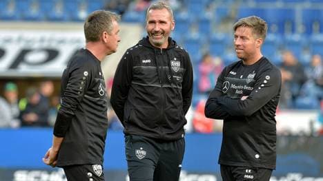 Michael Wimmer (r.) arbeitete bereits beim VfB zusammen mit Tim Walter (Mitte)