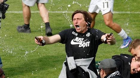 Trainer Vincent Wagner bei den Feierlichkeiten