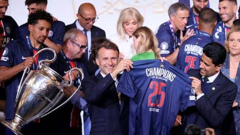 Emmanuel Macron empfing PSG nach dem Titel 2025