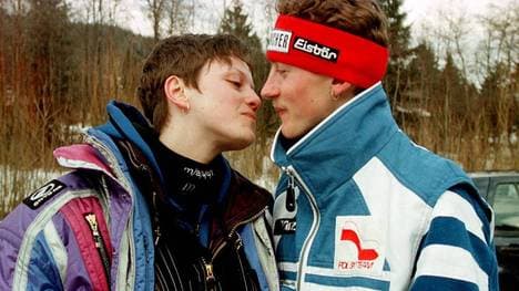 Der junge Adam Malysz mit Jugendliebe Izabela im Jahr 1997