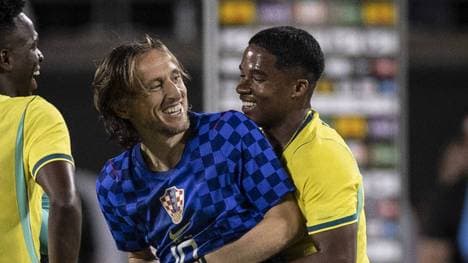 Luka Modric scherzte mit seinen Ex-Kollegen Endrick und Vinícius Junior