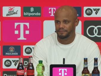 Bei der Pressekonferenz nach dem Bayern-Sieg gegen den HSV spricht Trainer Vincent Kompany über das kommende Champions-League-Spiel gegen den FC Chelsea.