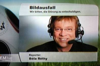 Plötzlich sahen die TV-Zuschauer nur noch dieses Bild