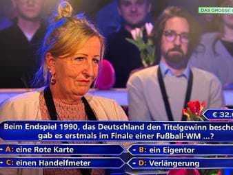 Schwierige "Wer wird Millionär?"-Frage zur WM 1990