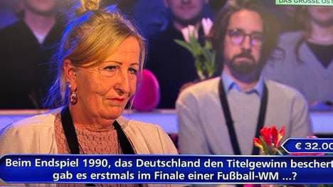 Die Kandidatin musste eine knifflige Fußball-Frage beantworten