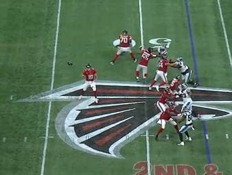 Was für ein schlimmer Spieltag für die Atlanta Falcons. Insgesamt fünf Turnover führen am Ende zu einer deftigen 3:34-Klatsche im NFC-South-Duell gegen die Carolina Panthers.