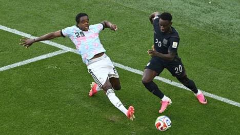Folarin Balogun (rechts) im WM-Spiel gegen Belgien
