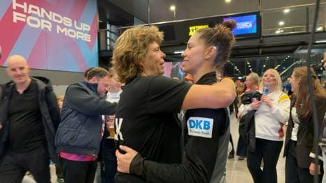 Familienglück in Rotterdam: Bölk (l.) und Tochter Vogel