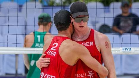 Das Beachvolleyball-Duo Sven Winter und Philipp Huster
