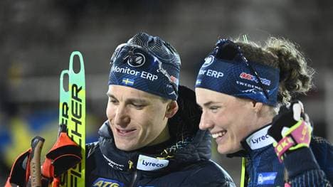 Hanna Öberg (r.) und Martin Ponsiluoma (l.) werden Eltern