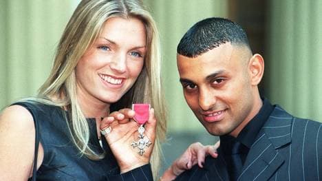 Prince Naseem Hamed und Ehefrau Eleasha bei der Ritterehrung 1999