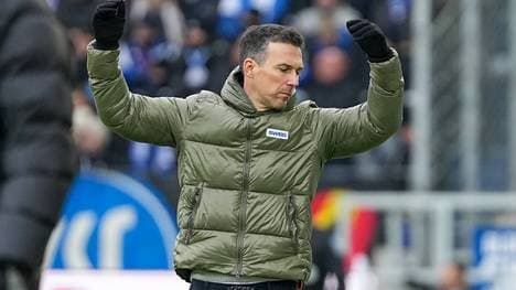 Bei KSC-Trainer Christian Eichner herrschte nach der Niederlage gegen Elversberg Frust