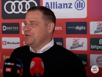 Bayern Münchens Sportvorstand Max Eberl gibt ein Update zu Harry Kane und Jamal Musiala.