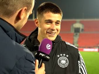 Die deutsche U21-Nationalmannschaft gewinnt mit 2:0 gegen Georgien. Torschütze Nicolò Tresoldi spricht über seinen Treffer und das Jahr mit der U21. 